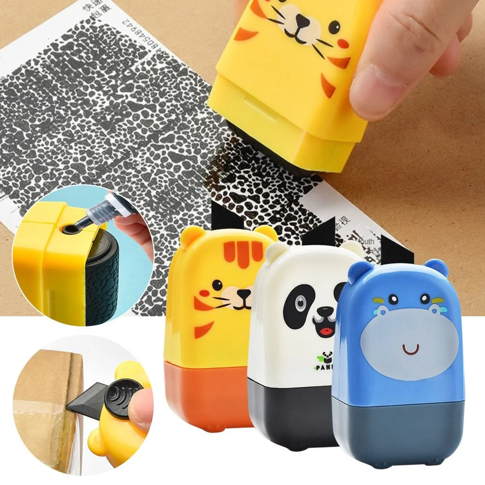 Mini Cartoon ID Protection Roller Stamp - Image 1