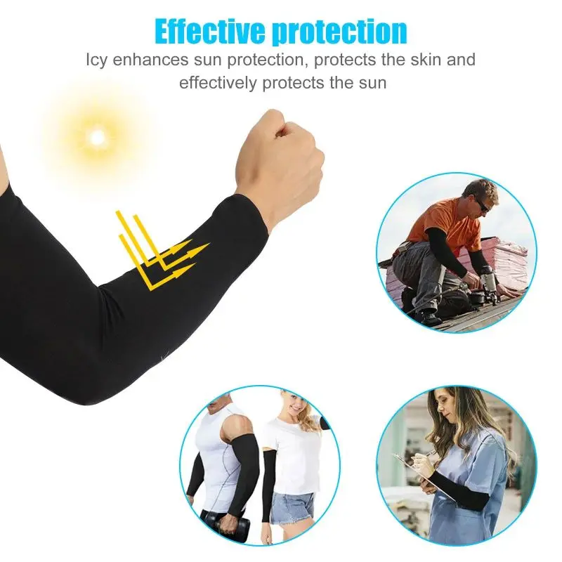 Sun Protection Ice Cooling Silk Arm Covers - Image 3
