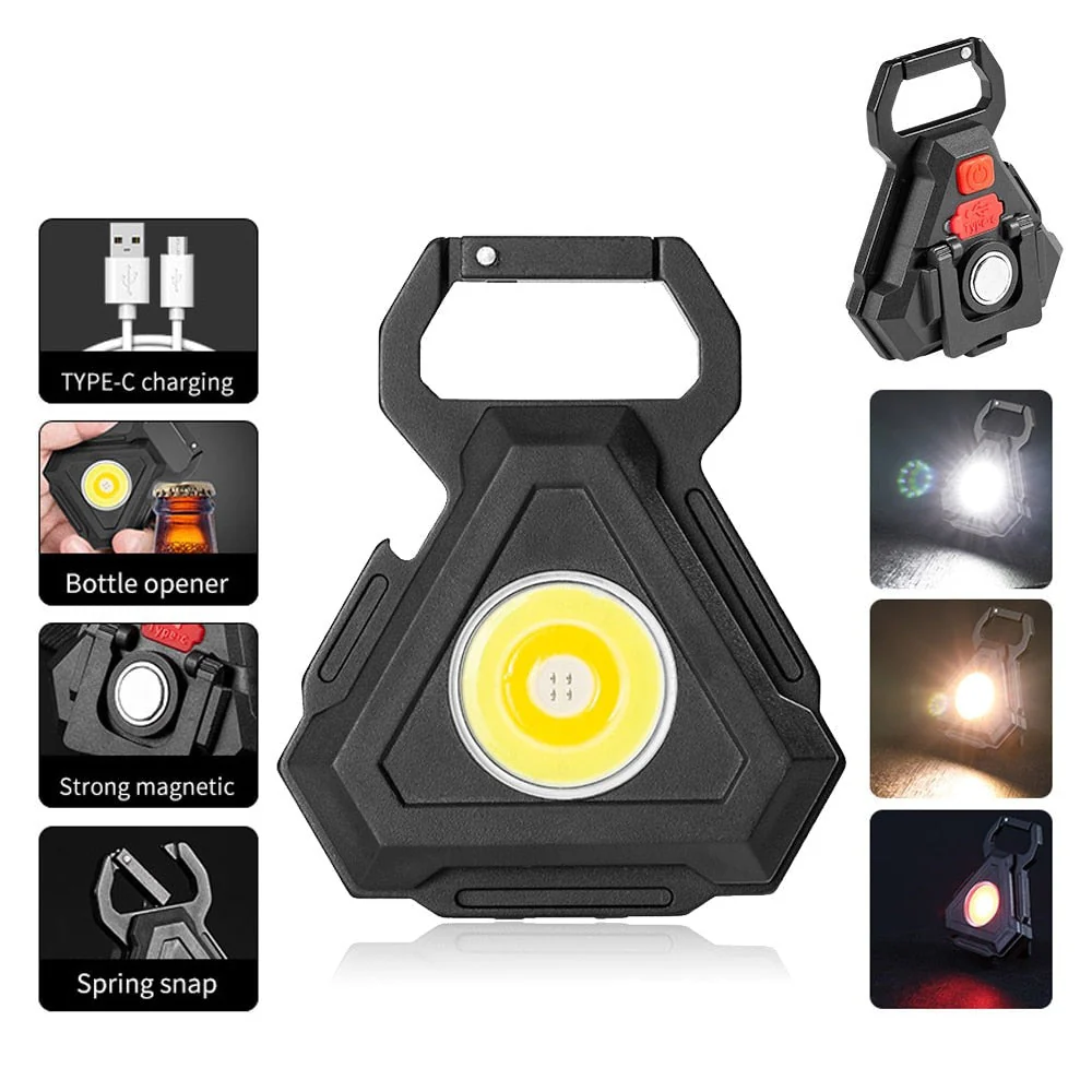 Mini LED Flashlight USB Bottle Opener Keychain - Image 2