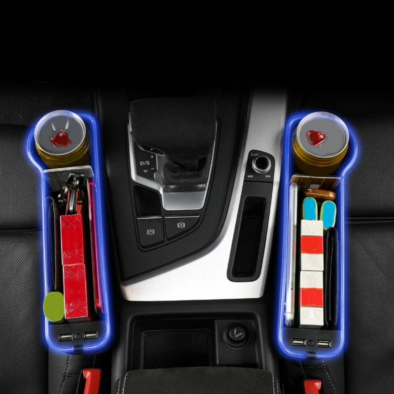 USB Charging LED Car Seat Gap Organizer - Image 1