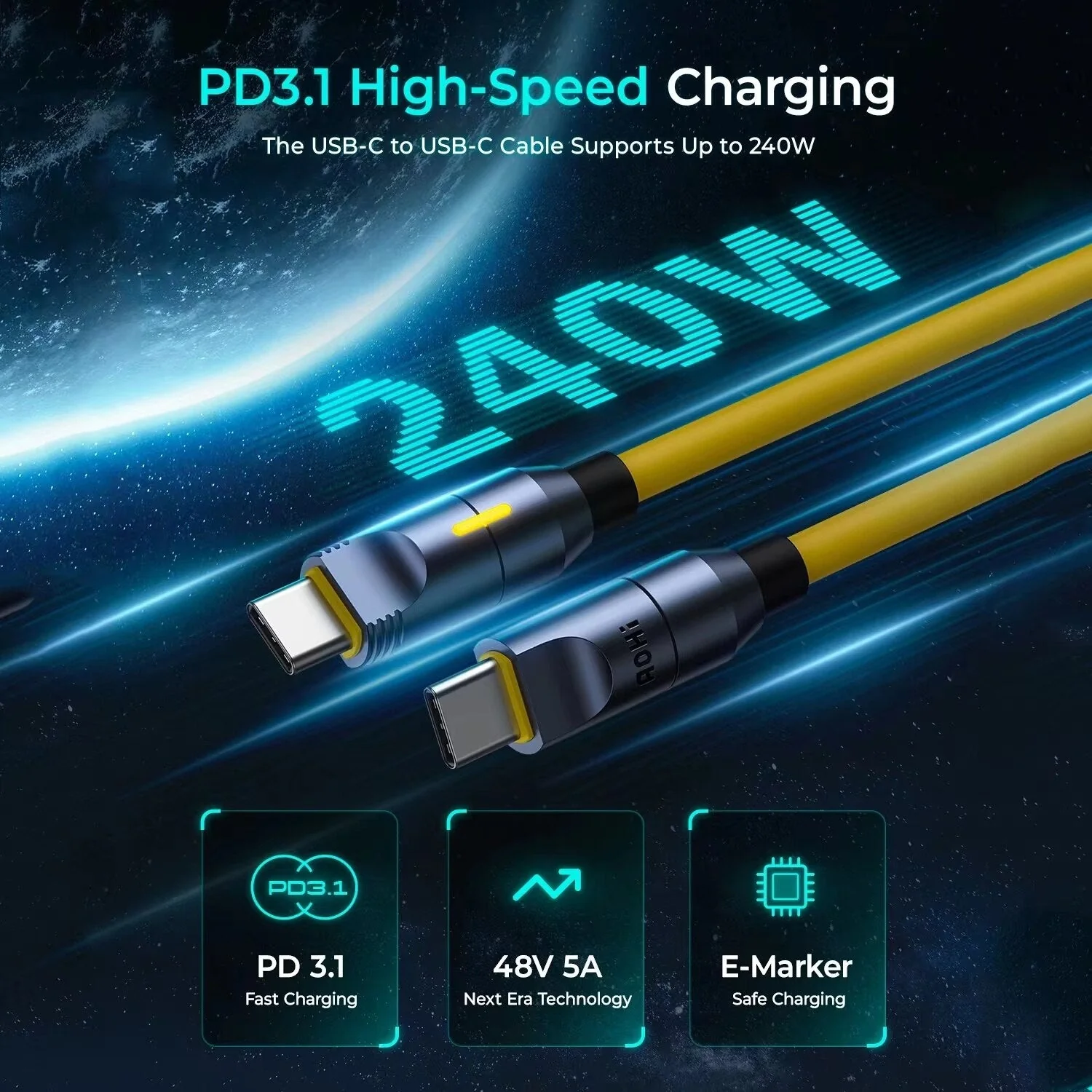 Futuristic USB Type-C Power Cable - Image 3