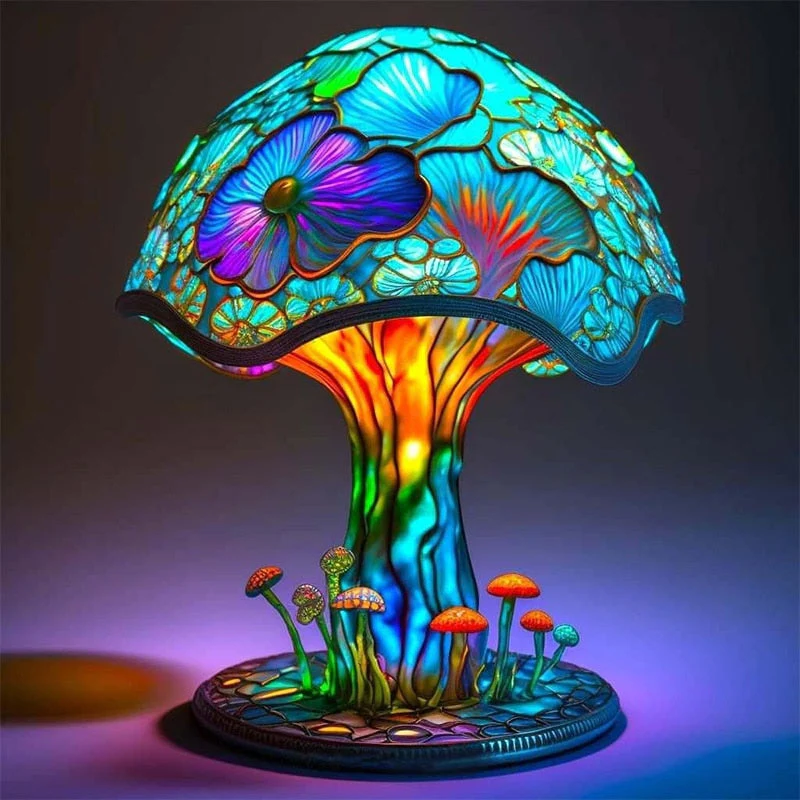 Colorful Mushroom Resin Lamp - Image 2