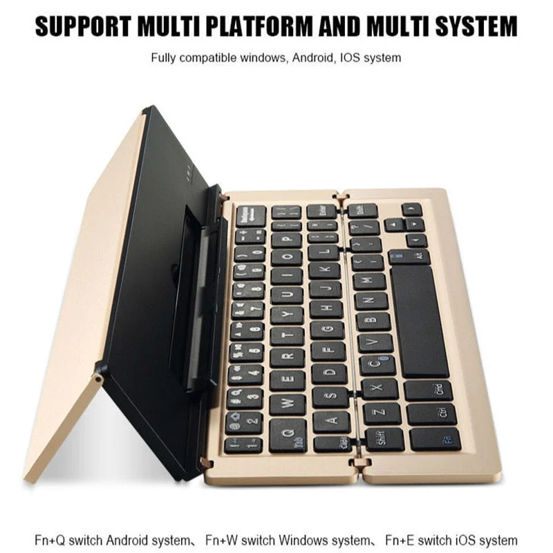 Portable Wireless Foldable Tablet Holder Keyboard - Image 3