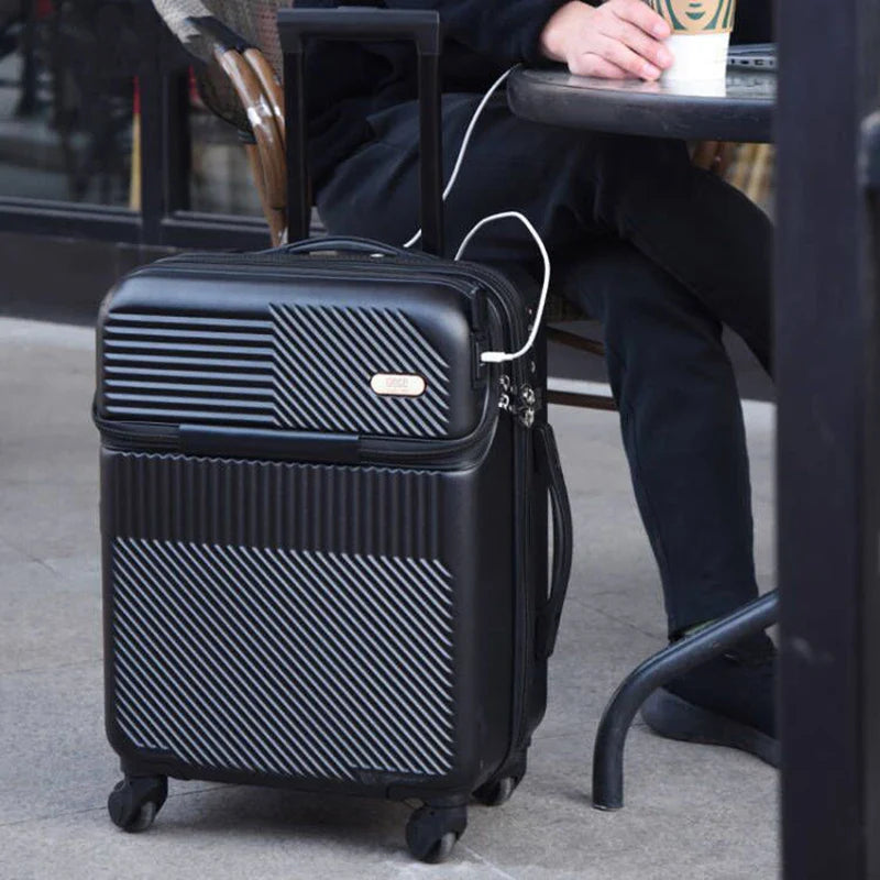 Front Load USB Smart Lightweight Nomad Travel Suitcase - Image 3