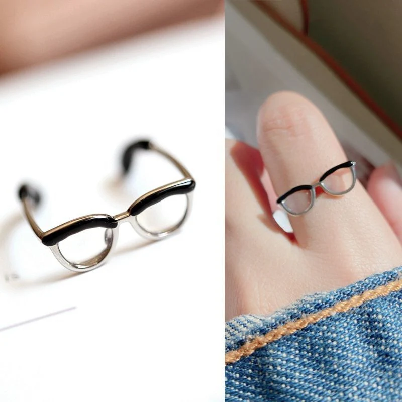 Minimalist Unique Mini Glasses Ring - Image 3