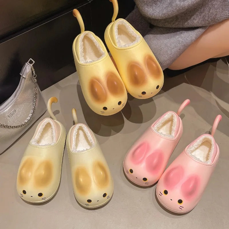 Furry Cat Home Slippers - Image 2
