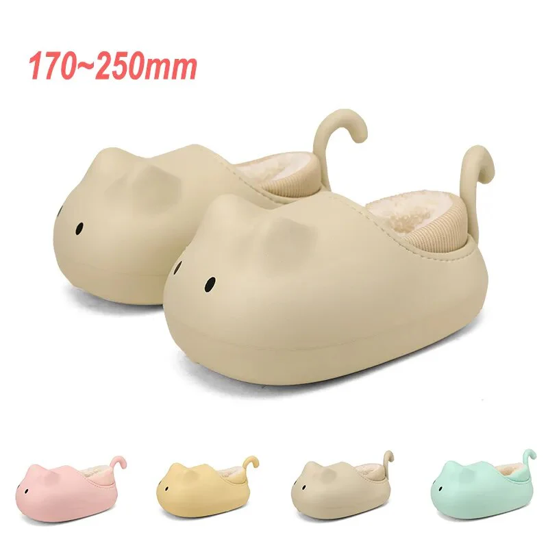 Cozy Cat Winter Kids Plush Shoe - Image 2