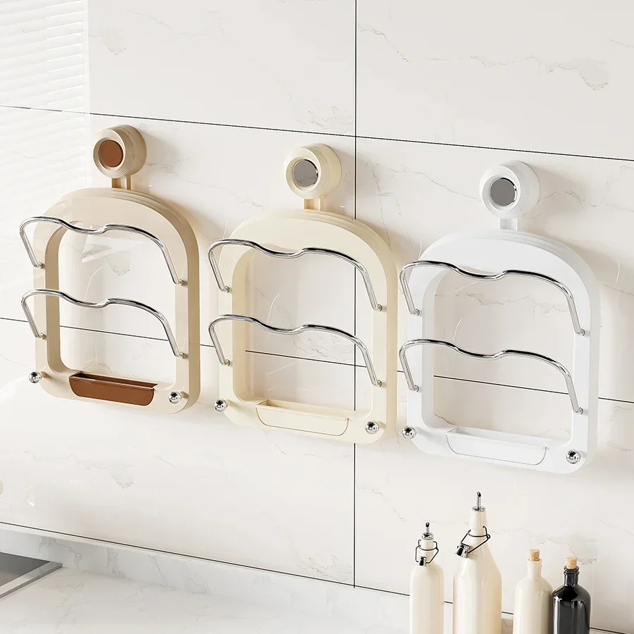 Suction Wall-Mounted Pot Lid Organizer Storage Rack - Image 2