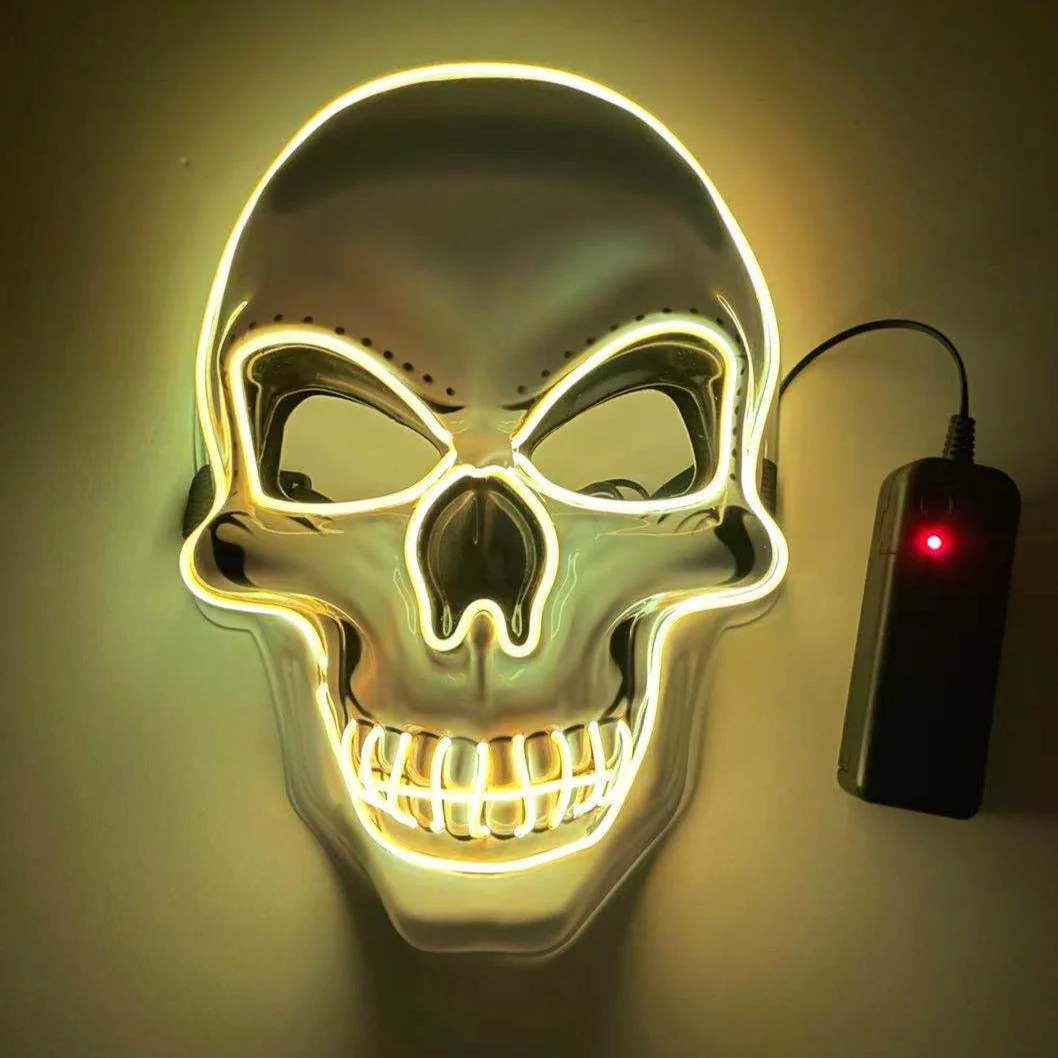 Neon LED Skeleton Party Mask - Image 3