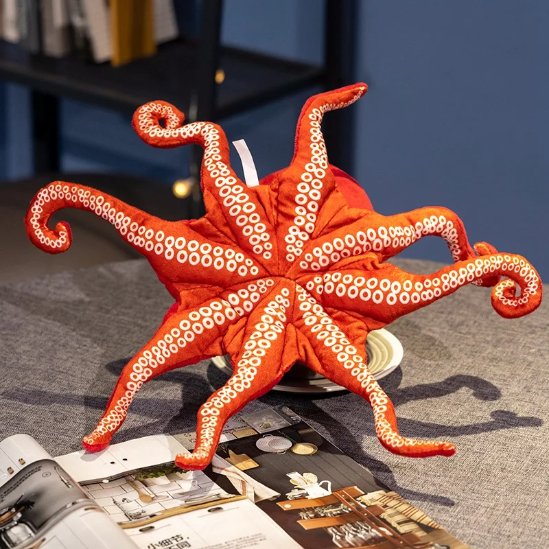 Red Octopus Plush Stuffed Toy - Image 3