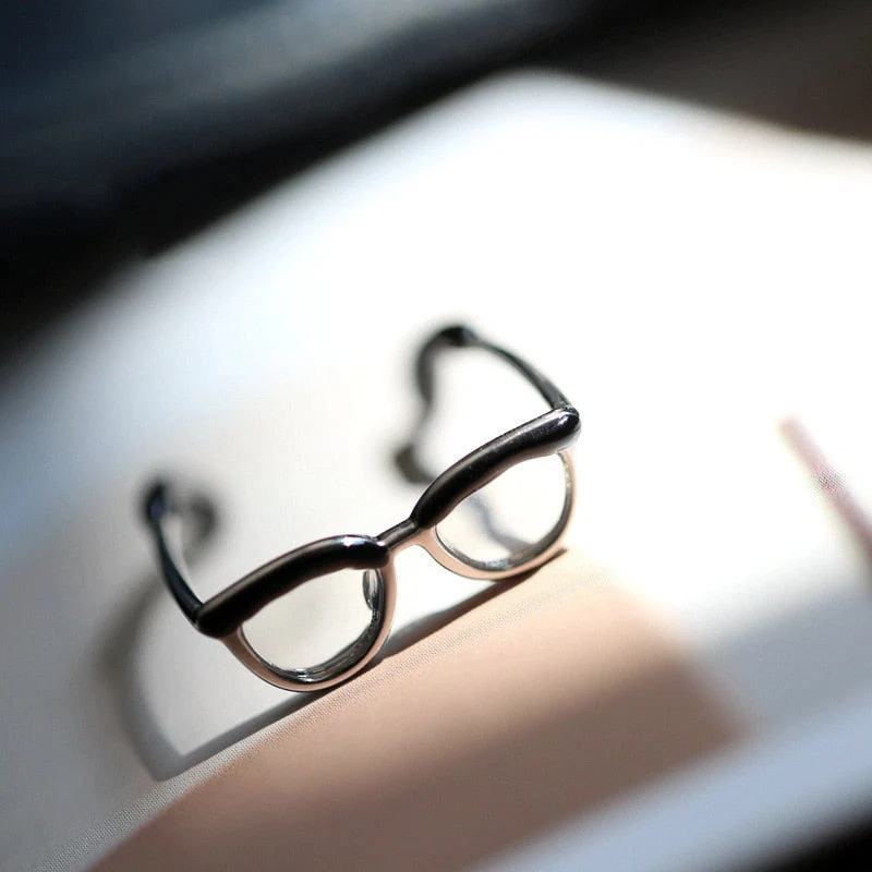 Minimalist Unique Mini Glasses Ring - Image 2