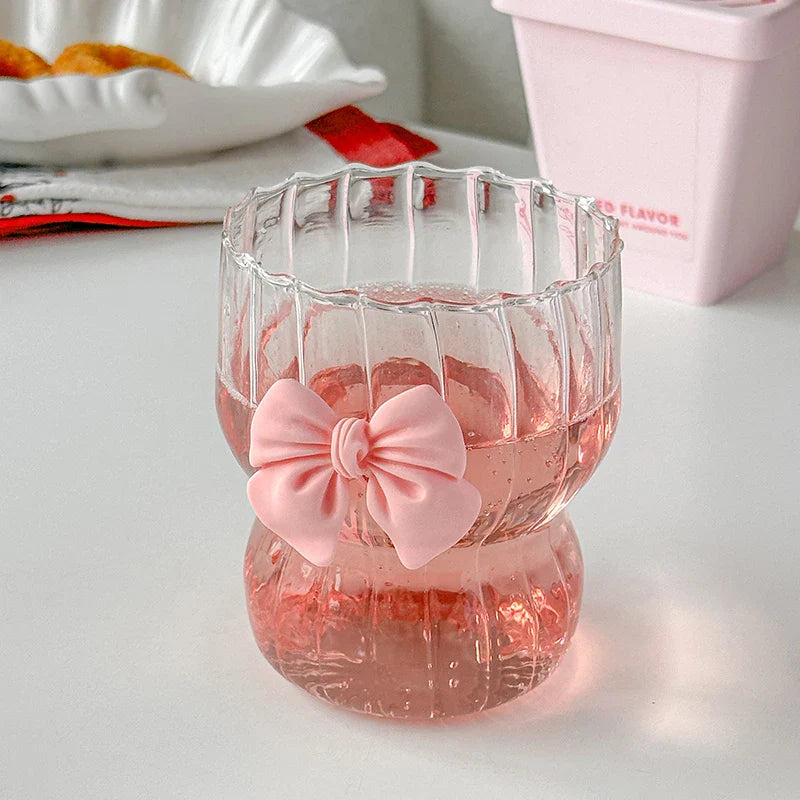Cute Ribbon Glass Coffee Mug - Image 2