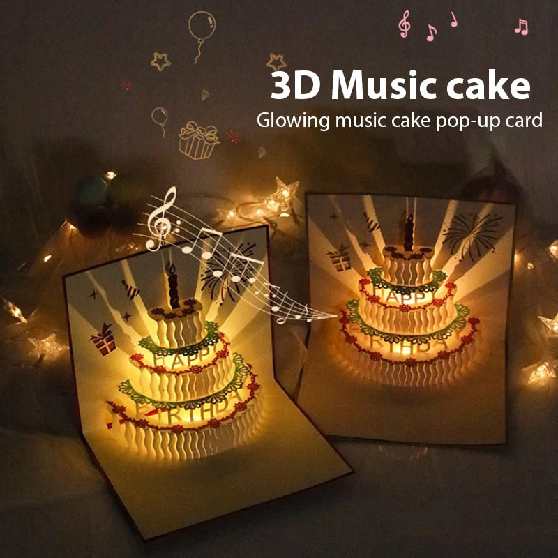 3D Birthday Music Happy Cake Cards - Image 3