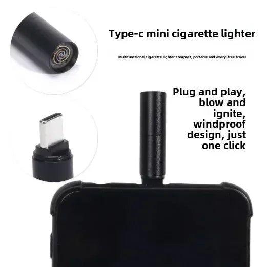 Heat Coil Breath Trigger Windproof Phone Lighter - Image 2