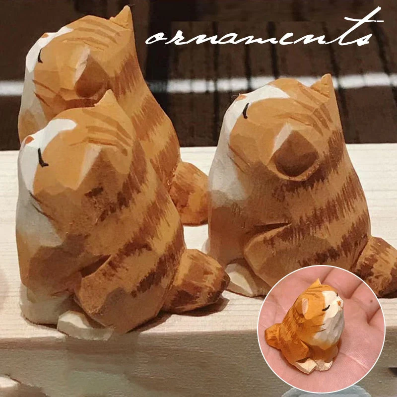 Handmade Wooden Cute Pet Figurines - Image 3