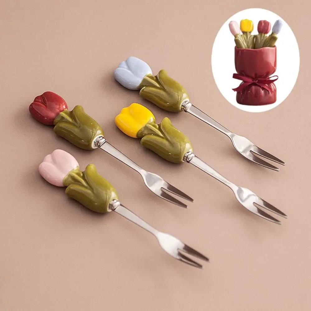 Tulip Bloom Dessert Fork Set - Image 3