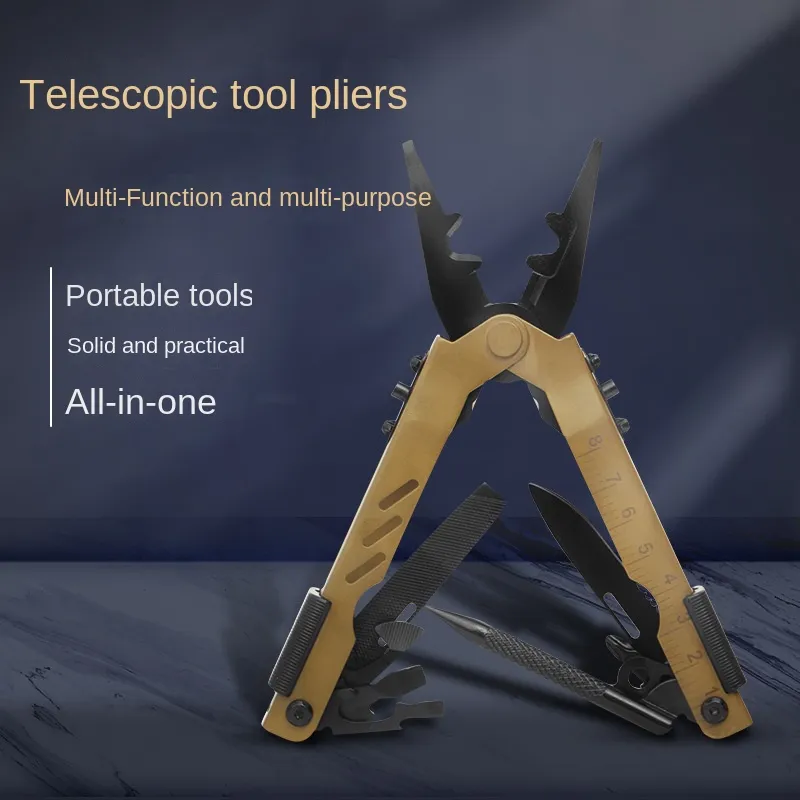 Survival Camping Foldable Knife Pliers Multifunctional Tool - Image 2