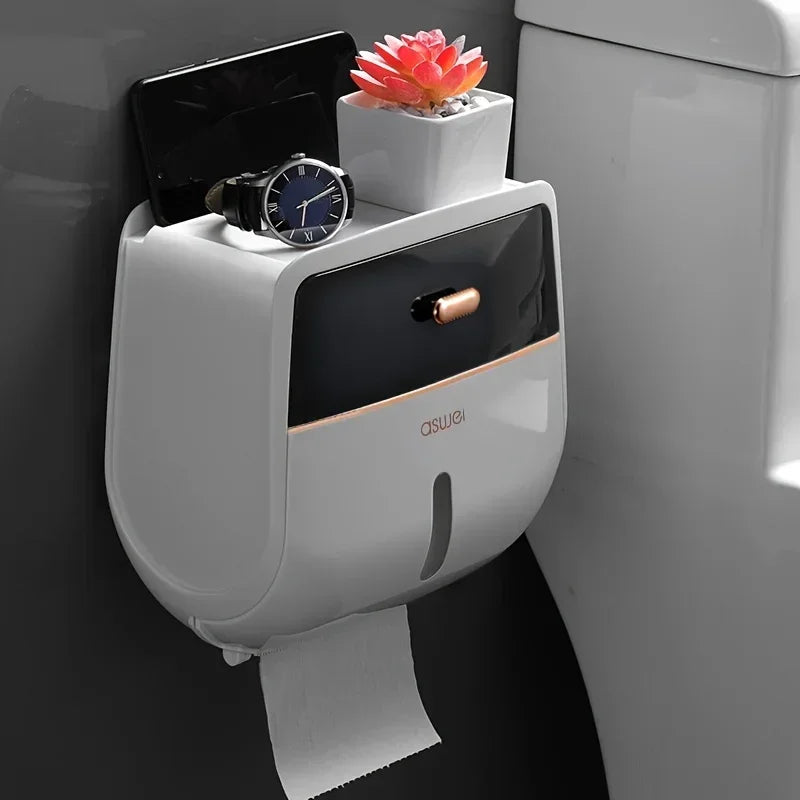 Wall-Mounted Double Layer Tissue Organizer Box - Image 3