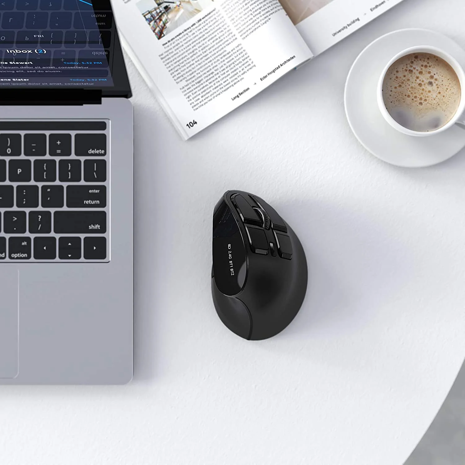 Vertical Ergonomic Soft Click Wireless Mouse - Image 1