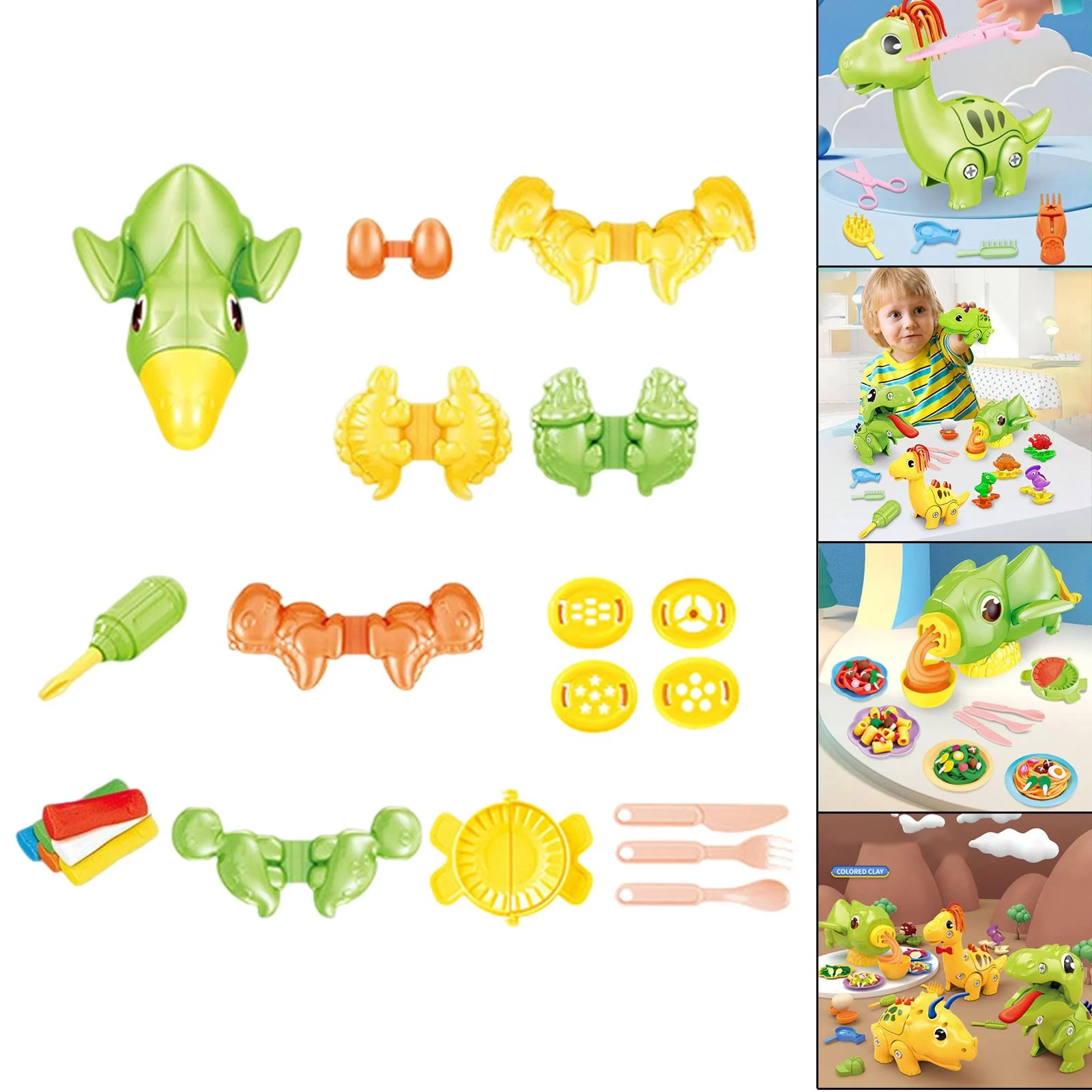 Educational Clay Modeling Dinosaur Toy Set - Image 2