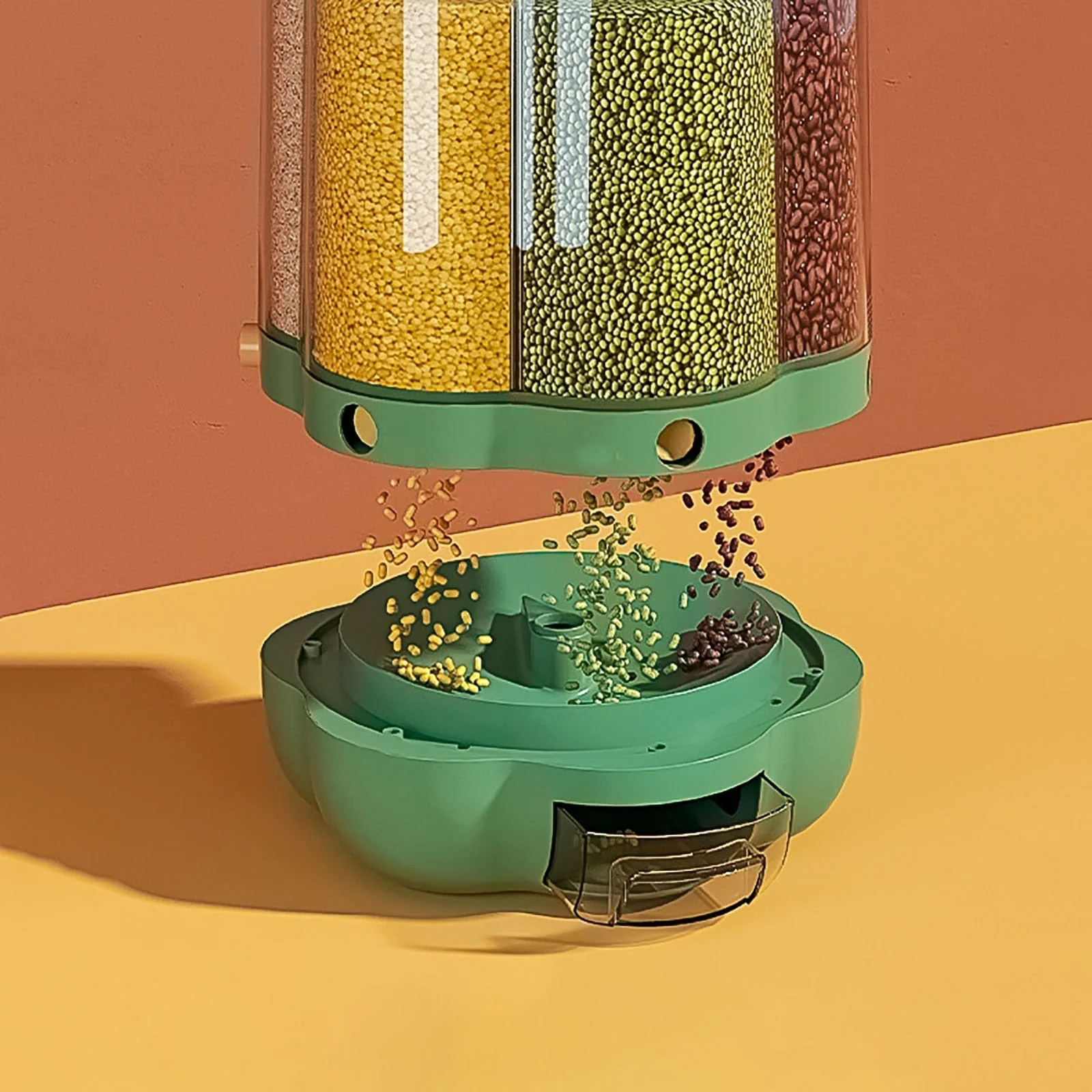 6-Grid Rotating Grain Storage Dispenser - Image 2