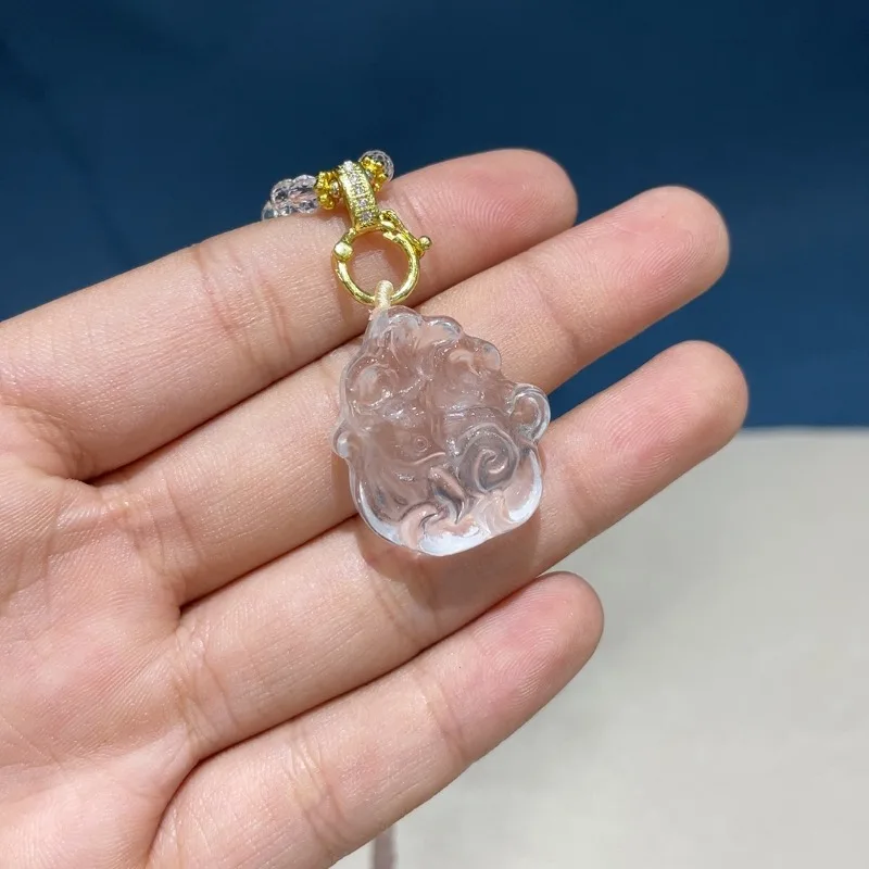 Vintage Style Rose Quartz Pendant Necklace - Image 2