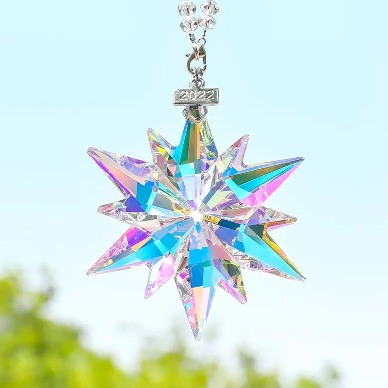 Transparent Snowflake Rainbow Car Pendant Decor - Image 3