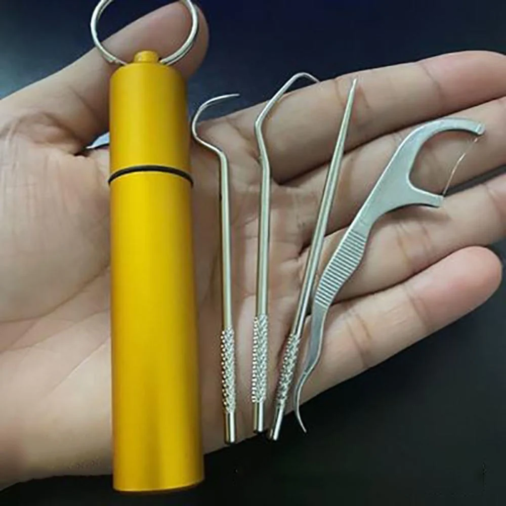 Minty Portable Metal Toothpick Cleaner Set - Image 2