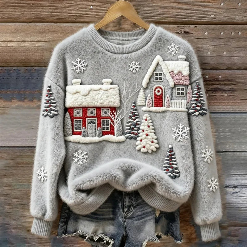 Christmas Village Plush Sweater - Image 2