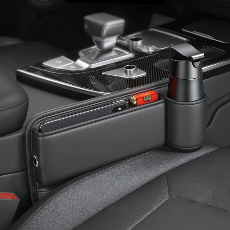 Universal Leather Seat Gap Cup Holder Car Organizer - Image 2