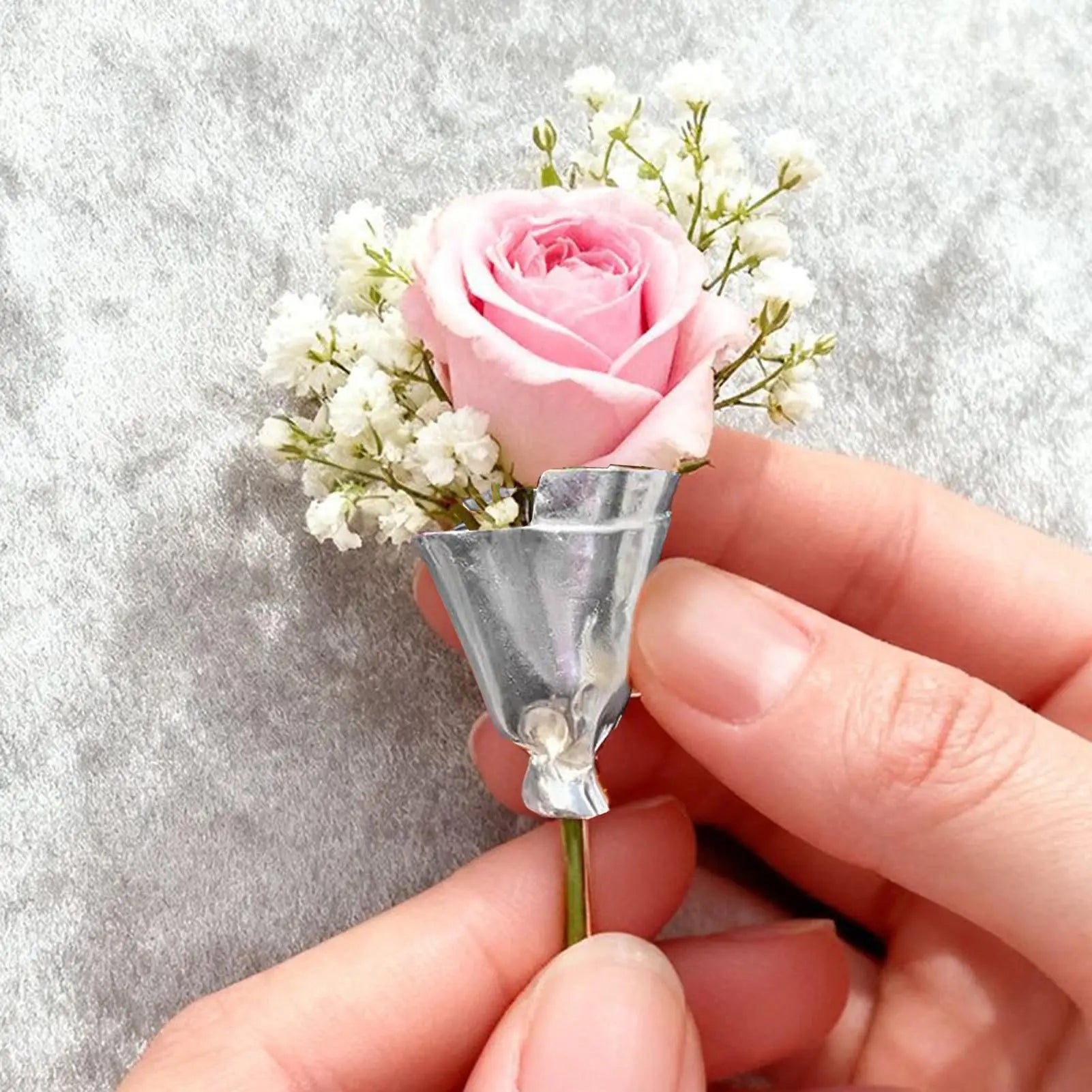 Elegant Flower Holder Brooch Pin - Image 3
