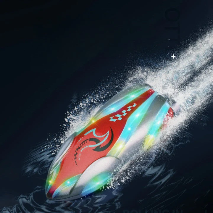 High-Speed LED Light Remote Mini Toy Boat - Image 1