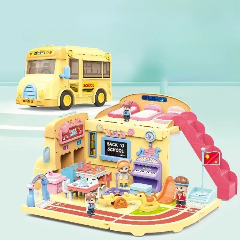 Mega School Party Express Bus House Toy - Image 1