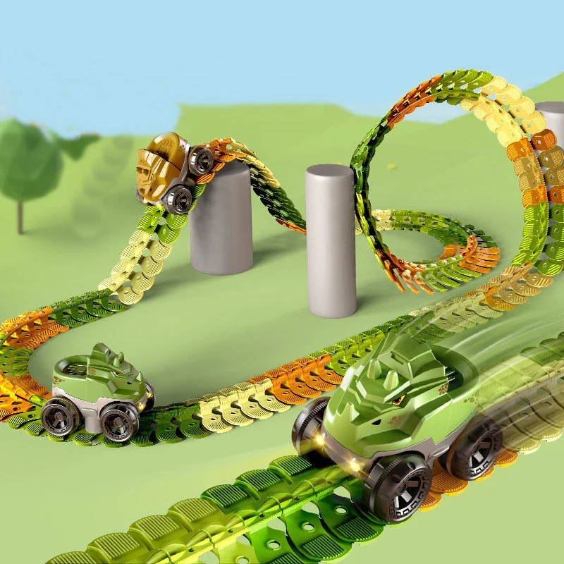 Dinosaur Traffic Jam Gravity Race Track Toy - Image 1