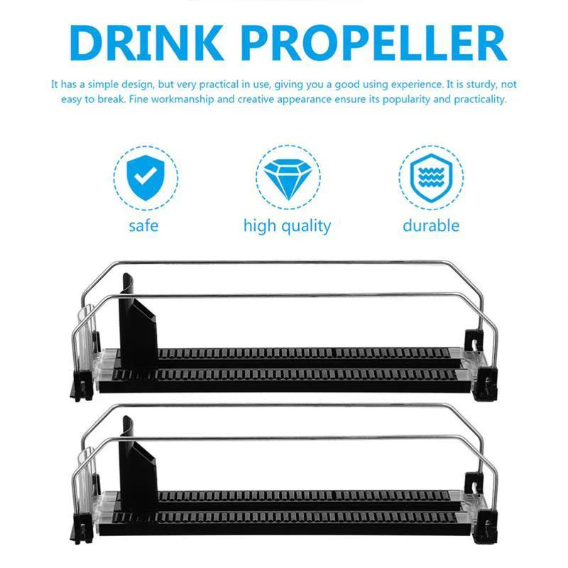 Auto Drink Pusher Refrigerator Organizer Rack - Image 2
