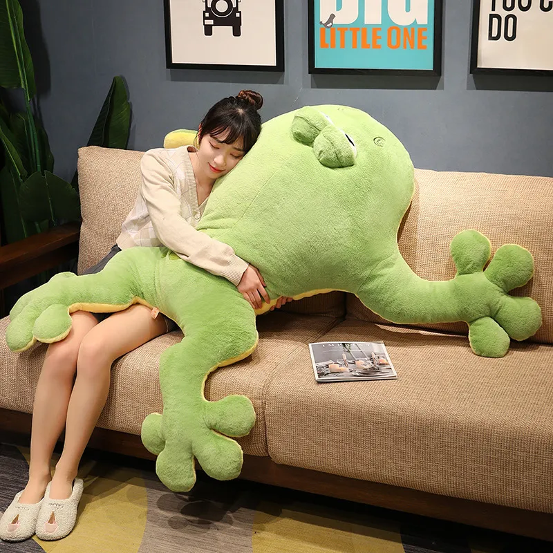 Jumbo Huggable Giant Green Frog Plush Toy - Image 1