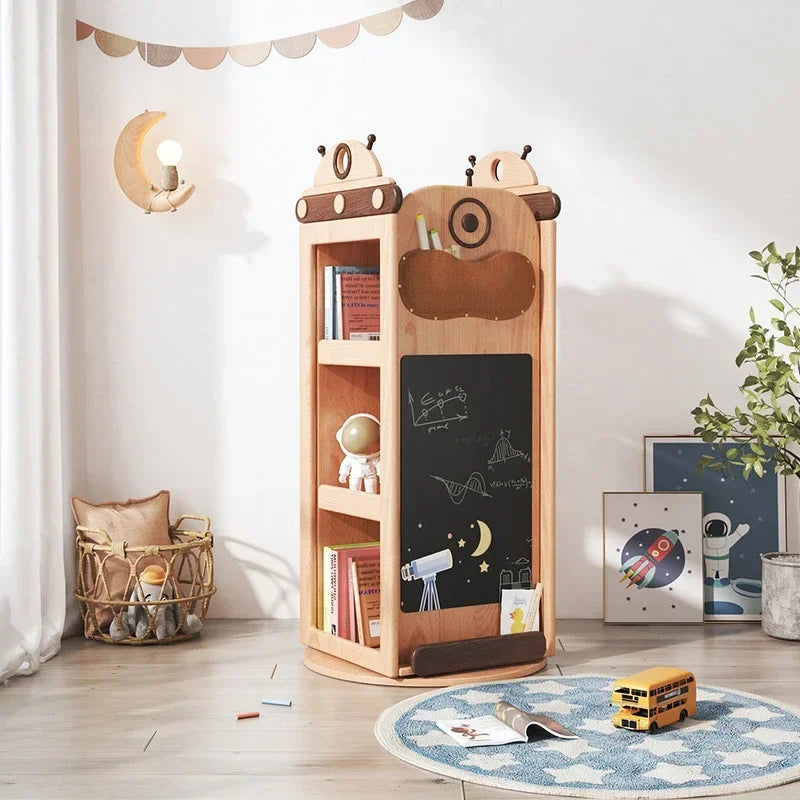 Cosmic Robot Wooden Kids Rotating Bookshelf - Image 3