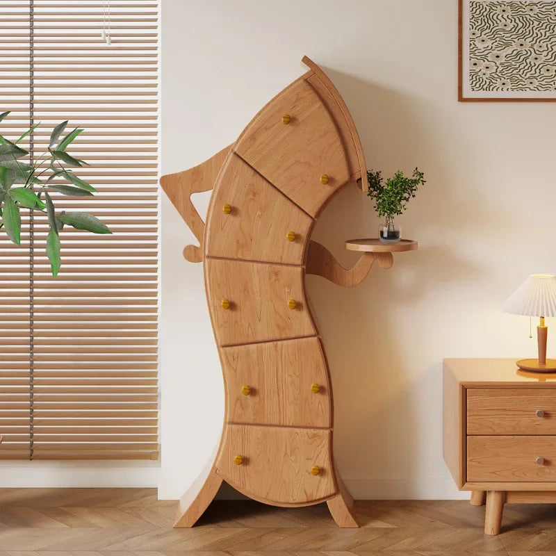 Sassy Playful Minimalist Wooden Cabinet - Image 3