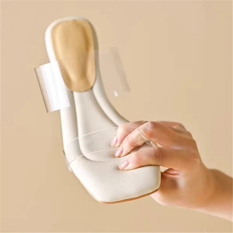 Ultra Soft Transparent Women High Heel Slippers - Image 2