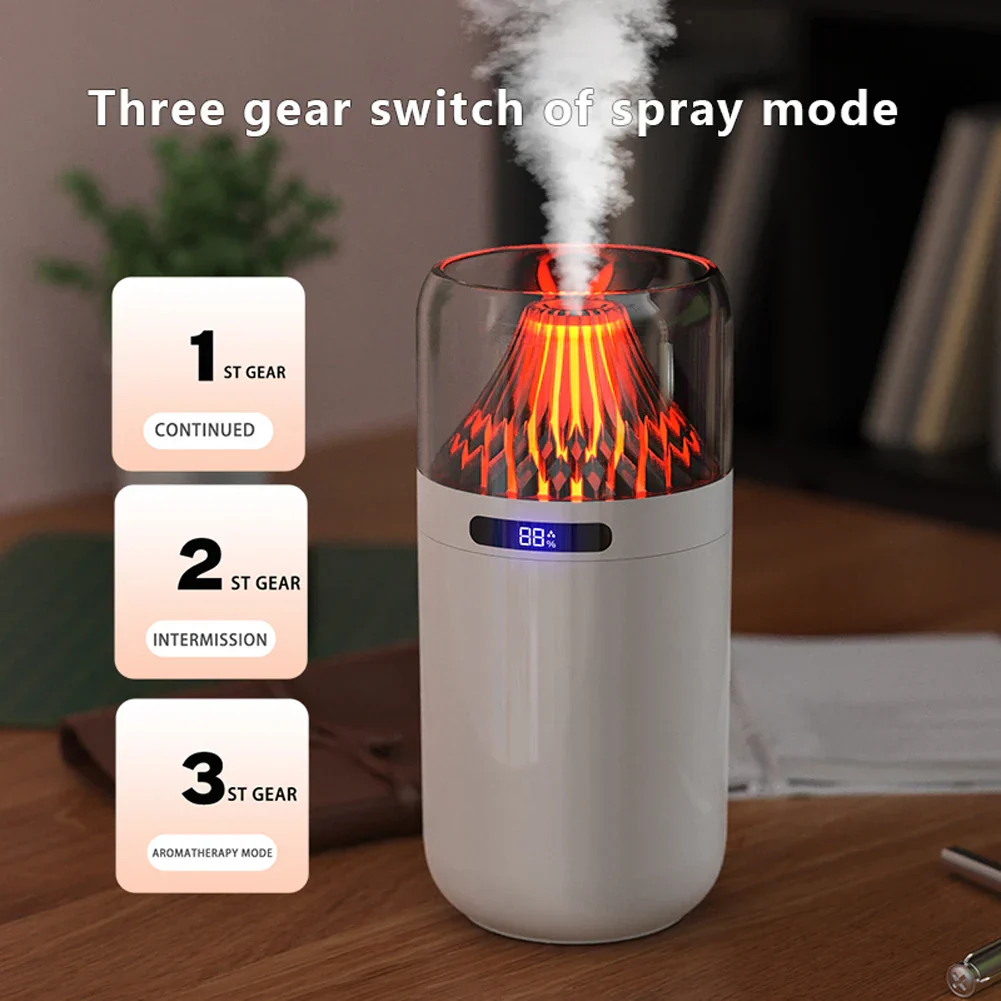 Volcano Flame LED Aromatherapy Essential Oil Mist Diffuser - Image 2