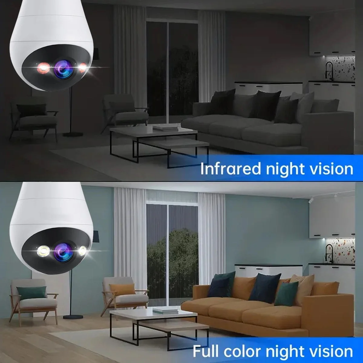 Fisheye Mini WiFi Bulb Security Camera - Image 3