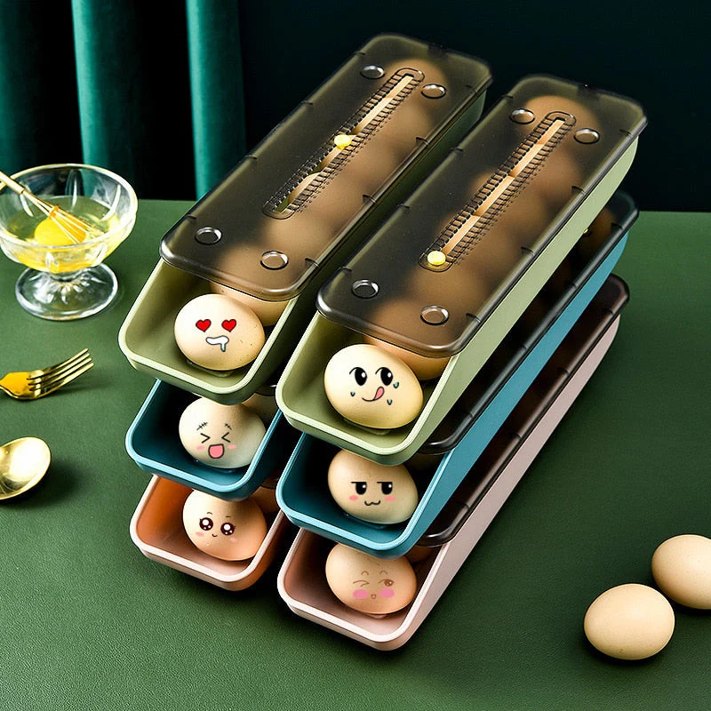 Automatic Stackable Refrigerator Egg Storage Box - Image 1