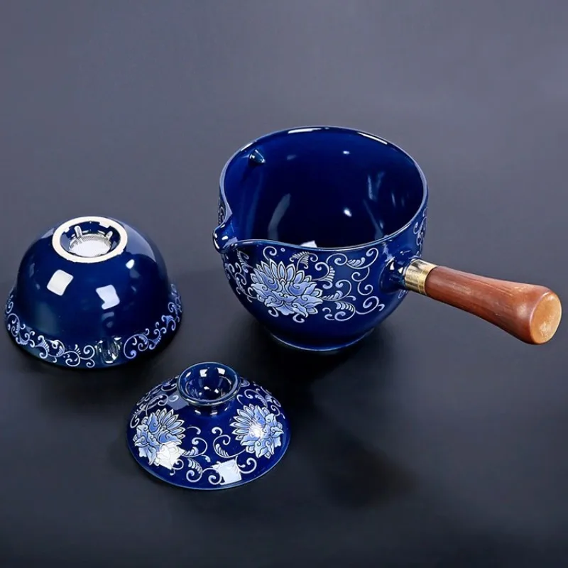 Traditional Harmony Ceramic Rotating Teapot - Image 3