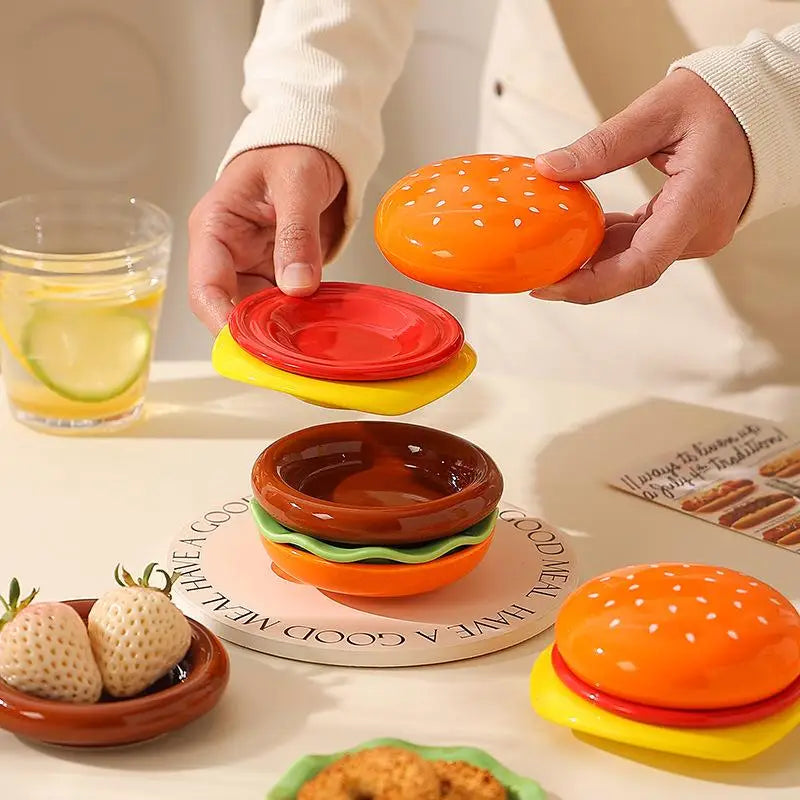 Stackable Hamburger Multi-Layer Plate Set - Image 3