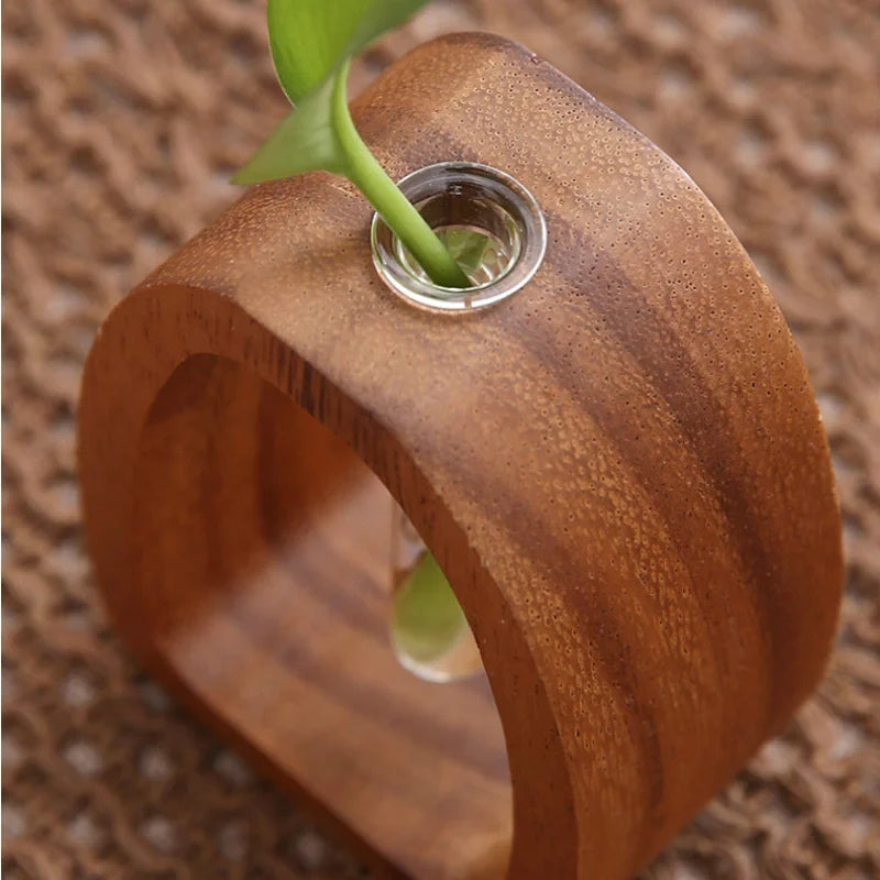 Oval Wood Frame Single Stem Vase - Image 3