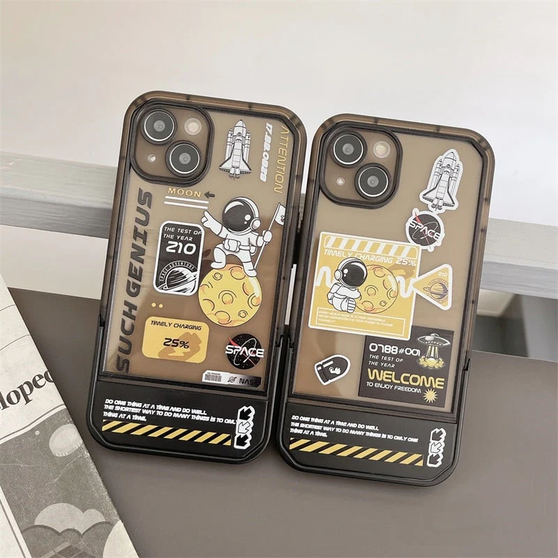 Space Astronaut Invisible Holder iPhone Case - Image 3