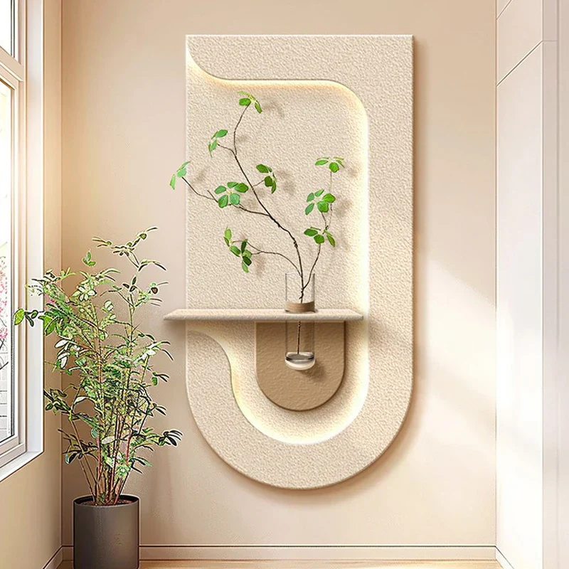 Entrance Decoration Green Plant Wall Vase Lamp - Image 1