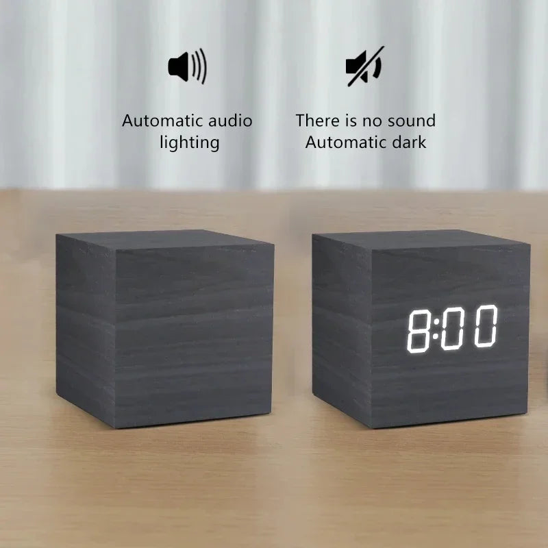 Minimalist Wooden Digital Desktop Alarm Clock - Image 2