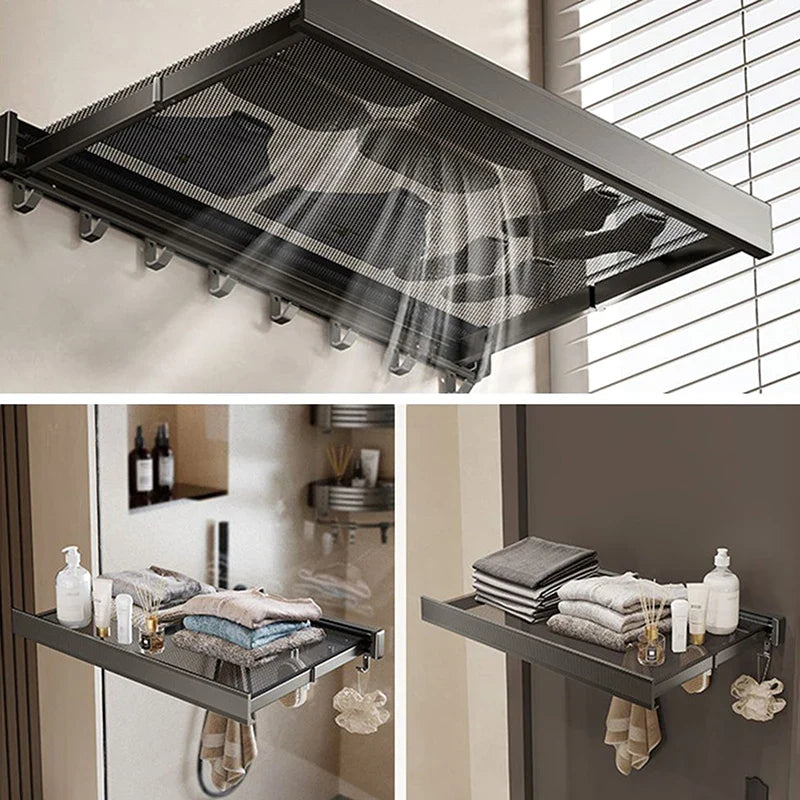 Ultra Suction Expandable Towel Storage Organizer Rack