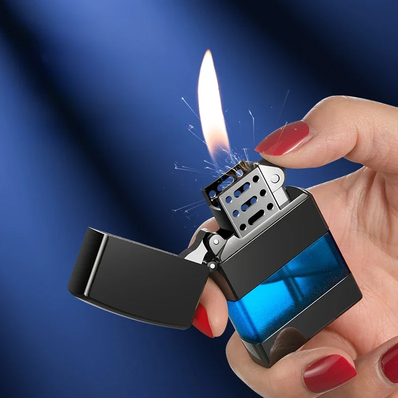 Old School Spark Durable Metal Gas Lighter - Image 1